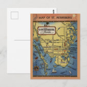  Briefkaart van de Florida-kaart van Sint-Petersbu (Voorkant / Achterkant)