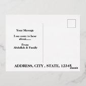 Briefkaart van de Folie voor condoléances (Achterkant)