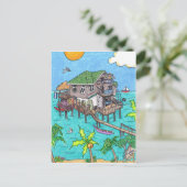 Briefkaart van de fosterstang en van de rooster (Staand voorkant)