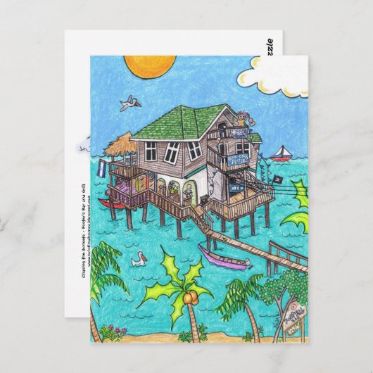 Briefkaart van de fosterstang en van de rooster (Voorkant / Achterkant)