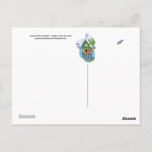 Briefkaart van de fosterstang en van de rooster (Achterkant)