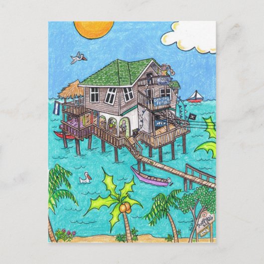 Briefkaart van de fosterstang en van de rooster (Voorkant)