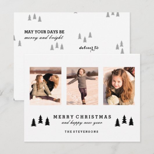 BRIEFKAART VAN DE FOTO VAN KERSTMIS VAN DE BOOM (Voorkant / Achterkant)