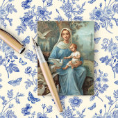 Briefkaart van de Franse blauwe Madonna