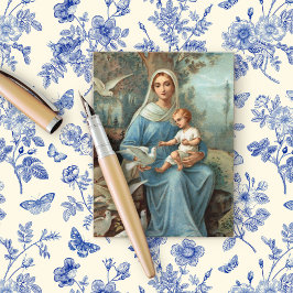 Briefkaart van de Franse blauwe Madonna