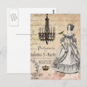  briefkaart van de Franse dame shabby (Voorkant / Achterkant)