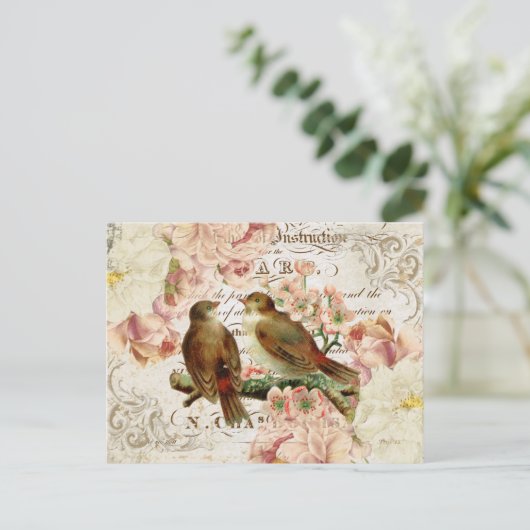  briefkaart van de Franse Vogels (Staand voorkant)