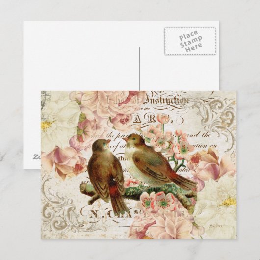 briefkaart van de Franse Vogels (Voorkant / Achterkant)