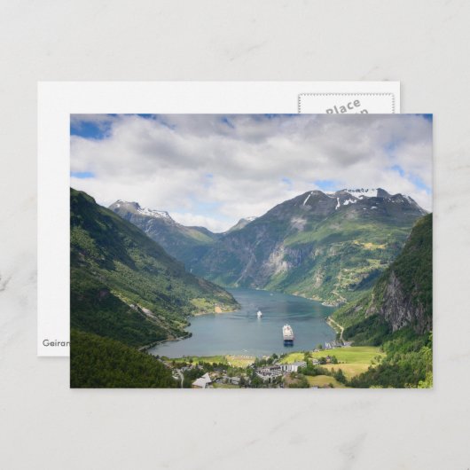 Briefkaart van de Geirangerfjord (Voorkant / Achterkant)