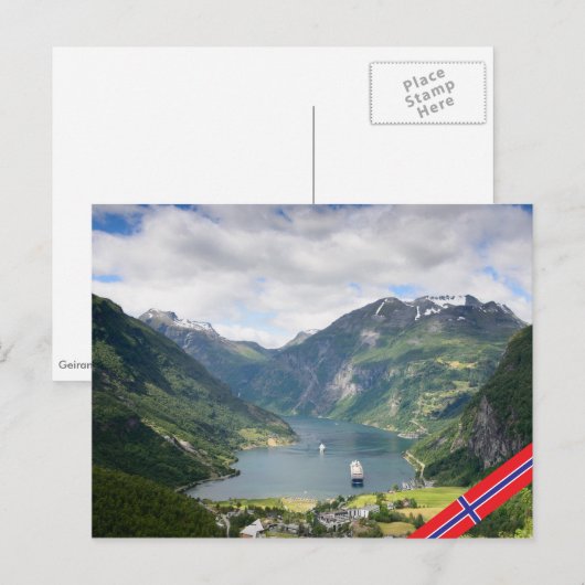 Briefkaart van de Geirangerfjord (Voorkant / Achterkant)