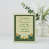Briefkaart van de Gele Roses Serenity Prayer (Staand voorkant)