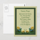 Briefkaart van de Gele Roses Serenity Prayer (Voorkant / Achterkant)