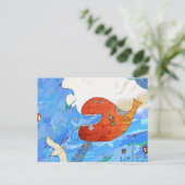 Briefkaart van de gelukkige walvis van Krize (Staand voorkant)