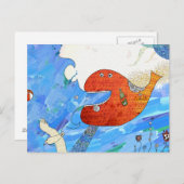 Briefkaart van de gelukkige walvis van Krize (Voorkant / Achterkant)