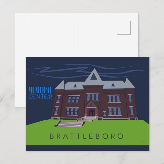 Briefkaart van de gemeenteraad van Brattleboro (Voorkant / Achterkant)