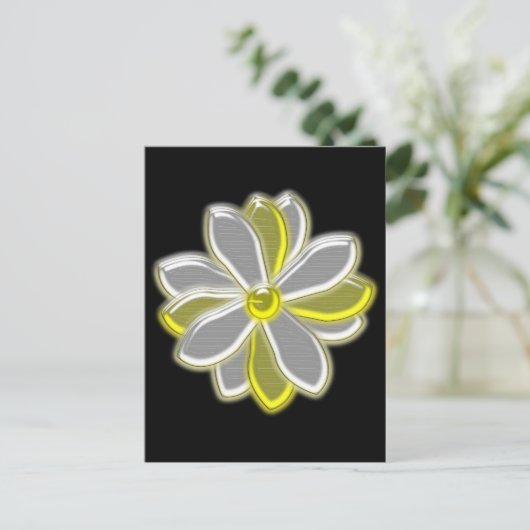 Briefkaart van de gloeiende Daisy-bloem (Staand voorkant)