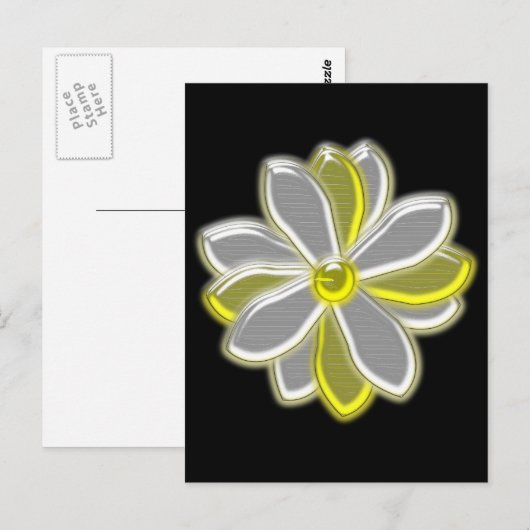 Briefkaart van de gloeiende Daisy-bloem (Voorkant / Achterkant)
