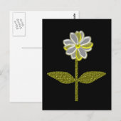 Briefkaart van de gloeiende Daisy-bloem (Voorkant / Achterkant)