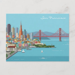 Briefkaart van de Golden Gate Bridge in San Franci