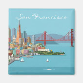 Briefkaart van de Golden Gate Bridge in San Franci Magneet (Voorkant)