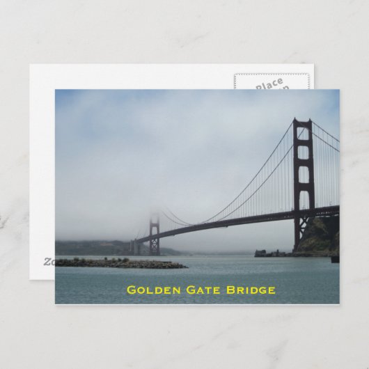 Briefkaart van de Golden Gate Bridge op een feeste (Voorkant / Achterkant)