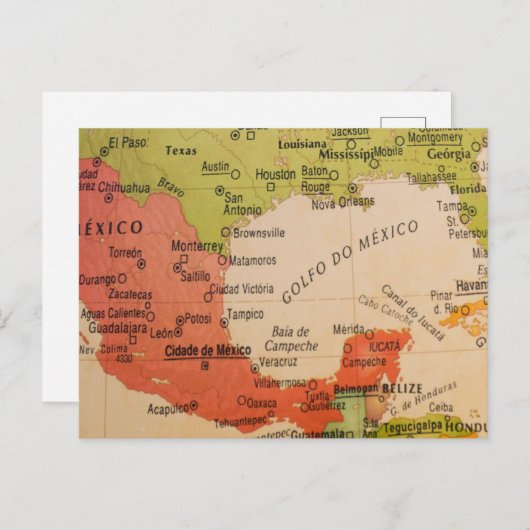 Briefkaart van de Golf van Mexico (Voorkant / Achterkant)