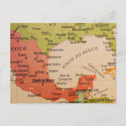 Briefkaart van de Golf van Mexico (Voorkant)