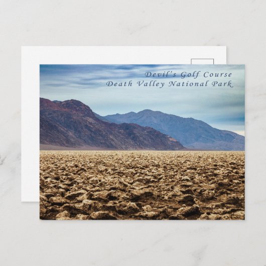 Briefkaart van de Golfcursus van Death Valley Devi (Voorkant / Achterkant)