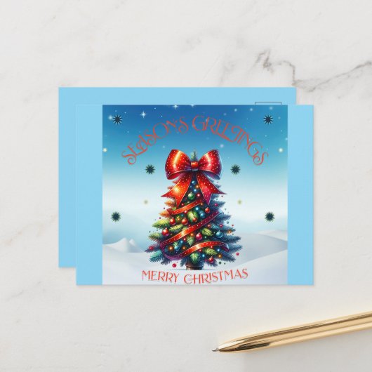 BRIEFKAART VAN DE GROETEN VAN HET SEIZOEN (Voorkant / Achterkant in situ)