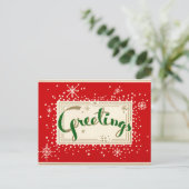 Briefkaart van de Groeten van Kerstmis van de pret (Staand voorkant)