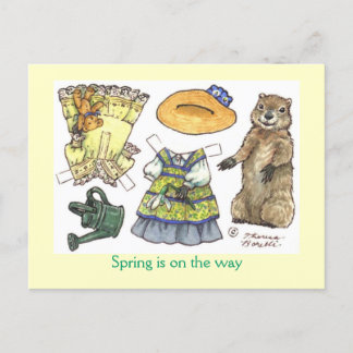 Briefkaart van de grondhog op dag van papier