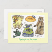 Briefkaart van de grondhog op dag van papier (Voorkant / Achterkant)