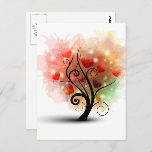 Briefkaart van de hartboom (Voorkant / Achterkant)