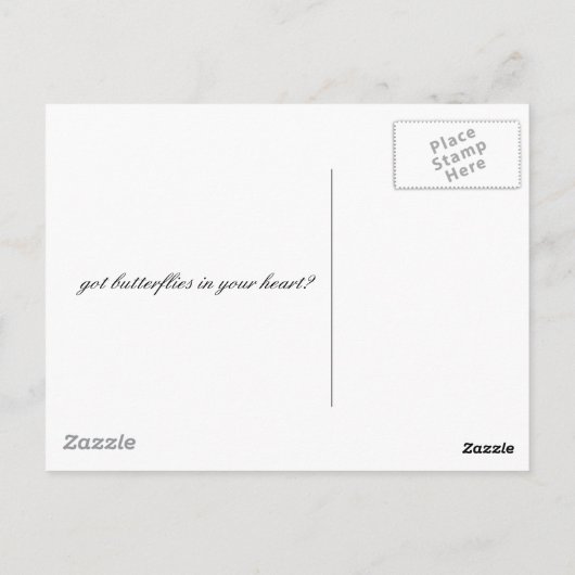 briefkaart van de hartritmevlinder (Achterkant)