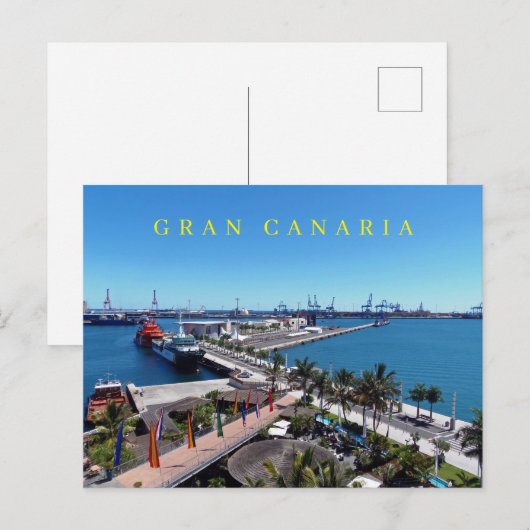 Briefkaart van de haven van Las Palmas de Gran Can (Voorkant / Achterkant)