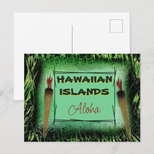 Briefkaart van de Hawaiiaanse eilanden (Voorkant / Achterkant)