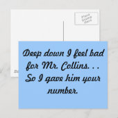 Briefkaart van de heer Collins (Voorkant / Achterkant)
