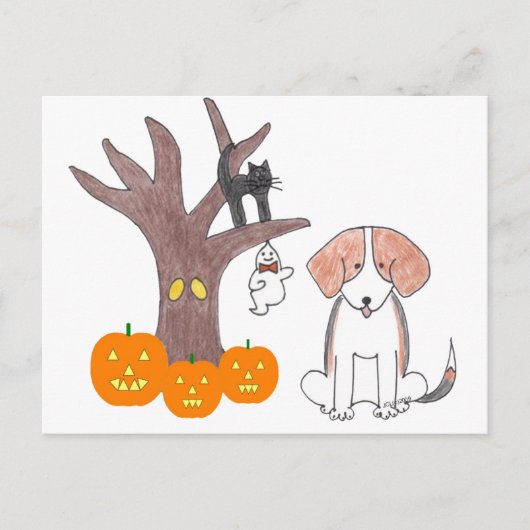Briefkaart van de Herfst van Beagle (Voorkant)