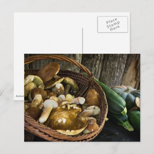 Briefkaart van de herfst-voedselstilstand (Voorkant / Achterkant)