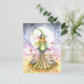 Briefkaart van de herfstheks (Staand voorkant)