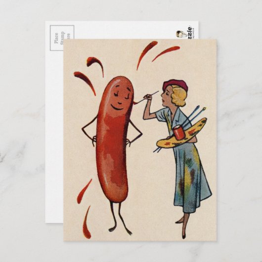 Briefkaart van de Hete Dog (Voorkant / Achterkant)