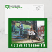 Briefkaart van de Hoefijzers Pigtown van Baltimore (Voorkant / Achterkant)