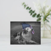 Briefkaart van de Hond van de Vlag van Kerstmis (Staand voorkant)