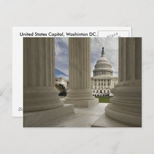 Briefkaart van de hoofdstad van de Verenigde State (Voorkant / Achterkant)