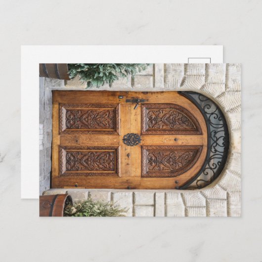 Briefkaart van de houten deur (Voorkant / Achterkant)