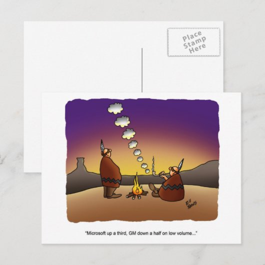 Briefkaart van de Humor van effectenbeurzen (Voorkant / Achterkant)