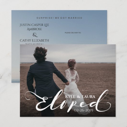 Briefkaart van de huwelijksaankondiging van de mod (Voorkant / Achterkant)