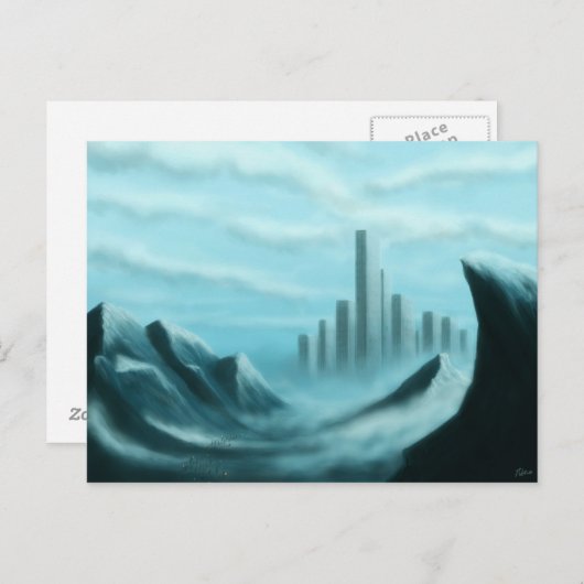 briefkaart van de iceworld scifi/fantasy art (Voorkant / Achterkant)