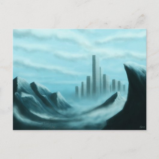 briefkaart van de iceworld scifi/fantasy art (Voorkant)