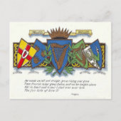 Briefkaart van de Ierse provincies (Voorkant)